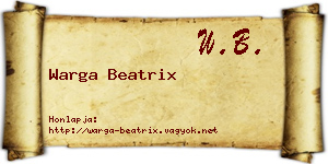 Warga Beatrix névjegykártya